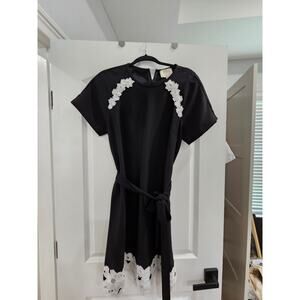 Kate Spade New York  Lace Trim Satin Crepe Dress Size Medium